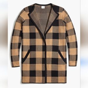 J Crew Vanessa Check Jacket Sweater Cardigan in Buffalo Plaid EUC! Sz S